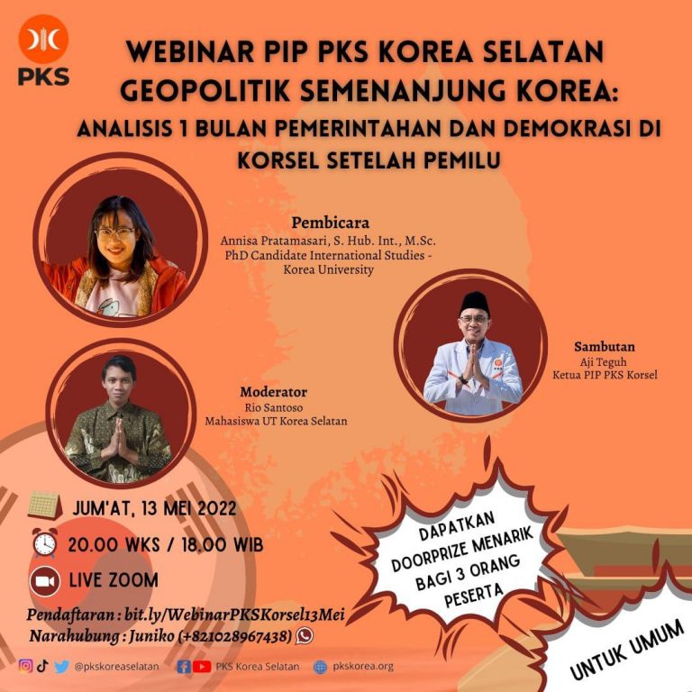 Webinar PIP PKS Korea Selatan: Geopolitik Pasca Pemilu Presiden, What’s Next?
